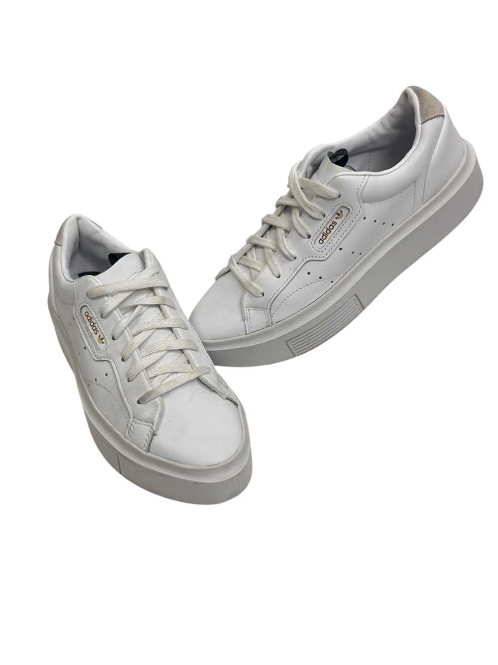 Adidas Sleek White Platform Leather Sneakers Size 7